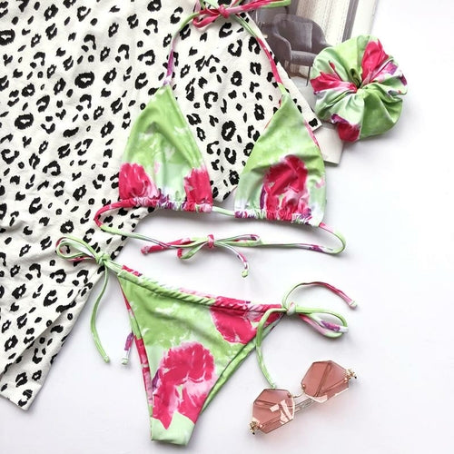 Tie Dye Print String Bikini (7 colors)