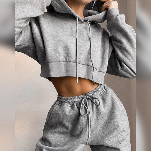 Beatrice - Cropped Hooded Joggers Set (3 colours)