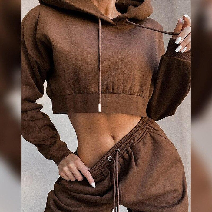 Beatrice - Cropped Hooded Joggers Set (3 colours)