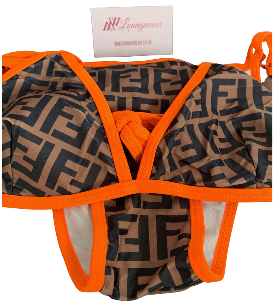 'FIFI' Orange Trim Bikini Set