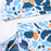 Blue Animal Print 3 Piece Bikini Set